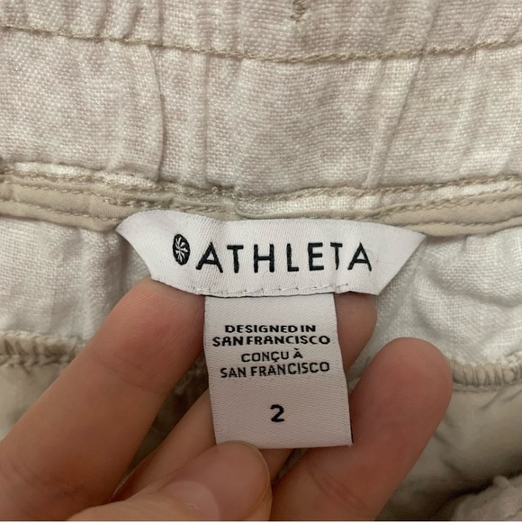 Athleta Cabo Linen Jogger in Mirco Cheetah Abalone Gray Size 2 - Picture 11 of 12